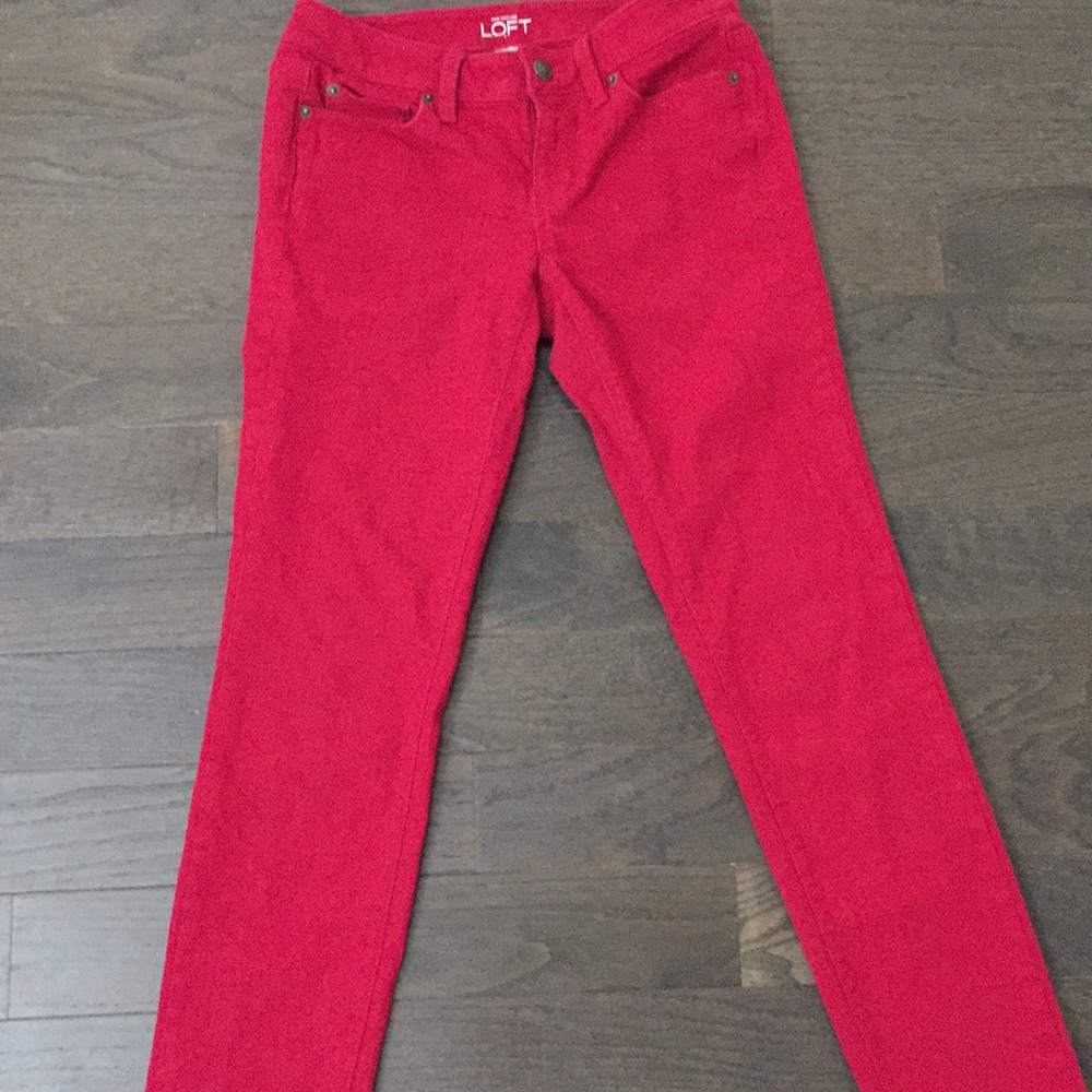 Ann Taylor Loft Red Modern Skinny Jeans